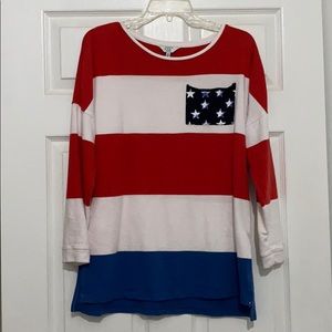 Red White & Blue Oversized Shirt